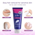 thumbnail image 3 of Hair Remover Cream, Facial &  Hair Removal Cream, Painless Bikini Hair Removal Depilatory Cream with Aloe Vera & Vitamin E,  Nourishing Formula for  , 100g/3.52oz, 3 of 6