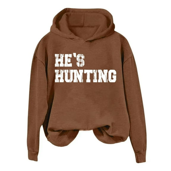 Womens Sweatshirt Hoodies Long Sleeve Lightweight Pullover for Women Unisex Hoodie Brown Hooded Sweatshirt Winter Tops Street Style Clothes