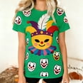 thumbnail image 2 of Camiseta de Manga Corta con Cuello de Tripulación de Impresión de Payaso Casual para Fiesta de Carnaval Verano Diario, 2 of 7