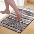 thumbnail image 2 of Unique Bargains Striped Bathroom Mat Soft Non-Slip Quick Dry Bath Rugs Brown 16" x 24", 2 of 7