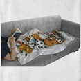 thumbnail image 6 of Letter L Soft Flannel Fleece Blanket, Basketball Football Volleyball Tennis Athleticism Teamplay Motivation Theme Print, Cozy Plush for Indoor and Outdoor Use, 60" x 80", Multicolor, by Ambesonne, 6 of 6