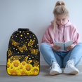 thumbnail image 2 of POLERO 17 Inches Backpack for Boys, Polyester Smooth Zipper Lightweight School Backpack, Butterfly Sunflower Pattern, 2 of 6