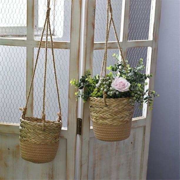 Inserto de forro de cesta colgante de fibra de coco para macetas | Reemplazo de soporte para plantas naturales | Forma de canal de media caña | Paquete de 6 | Uso decorativo para bodas en jardín