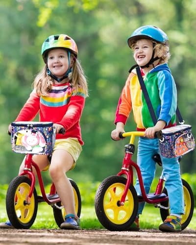 Kids Bike Basket, Front Handlebar Bag for Kids Girls Bikes, Waterproof Small Bike Basket with Zipper for Toddler Scooter Tricycle Bicycle