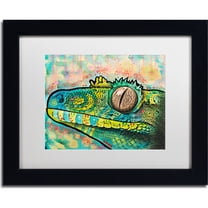 Trademark Fine Art "Gecko" Canvas Art by Dean Russo, White Matte, Black Frame