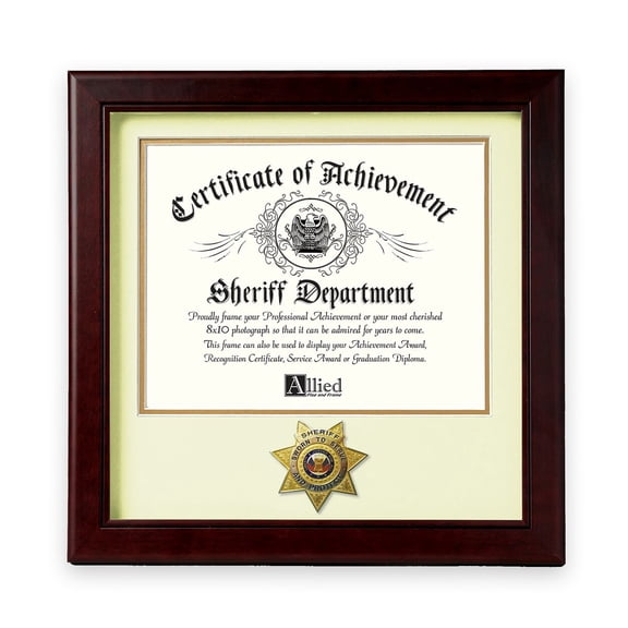 Allied Frame Sheriff Certificate of Achievement Picture Frame with Medallion