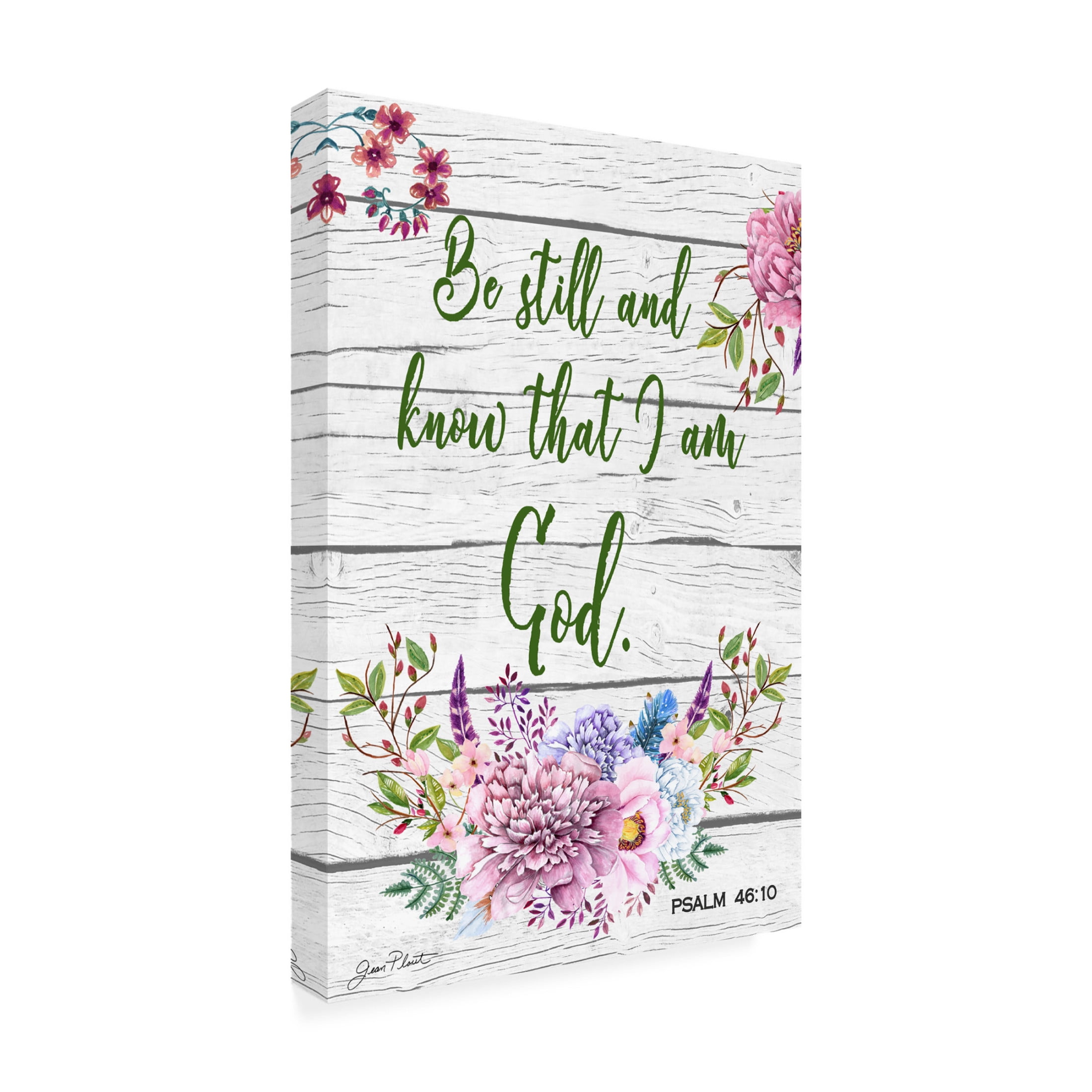 Canvas Wall Art - Jean Plout 'Garden Florals bible verse A' Wall Art for Living Room, Bedroom, or Office Décor by Trademark Fine Art - 12 x 19 Inches