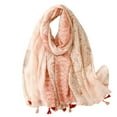 thumbnail image 4 of ibiyuan Travel Scarf Womens Lightweight Soft Floral Print Scarf Stylish Tassel Shawl for Autumn Winter Casual Daily Wear, 4 of 4