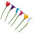thumbnail image 2 of 6pcs Flower Shape Wine Glass Charms Silicone Glass Markers Party Favors Supplies, 2 of 4
