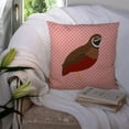 thumbnail image 3 of Carolines Treasures BB7956PW1414 Chinese Painted or King Quail Pink Check Fabric Decorative Pillow, 14 x 14 in., 3 of 4