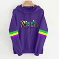 thumbnail image 2 of Byworldtasic Mardi Gras Outfit for Women Embroidery Hooded Sweatshirt Party Carnival Long Sleeve Tees Tops, 2 of 4