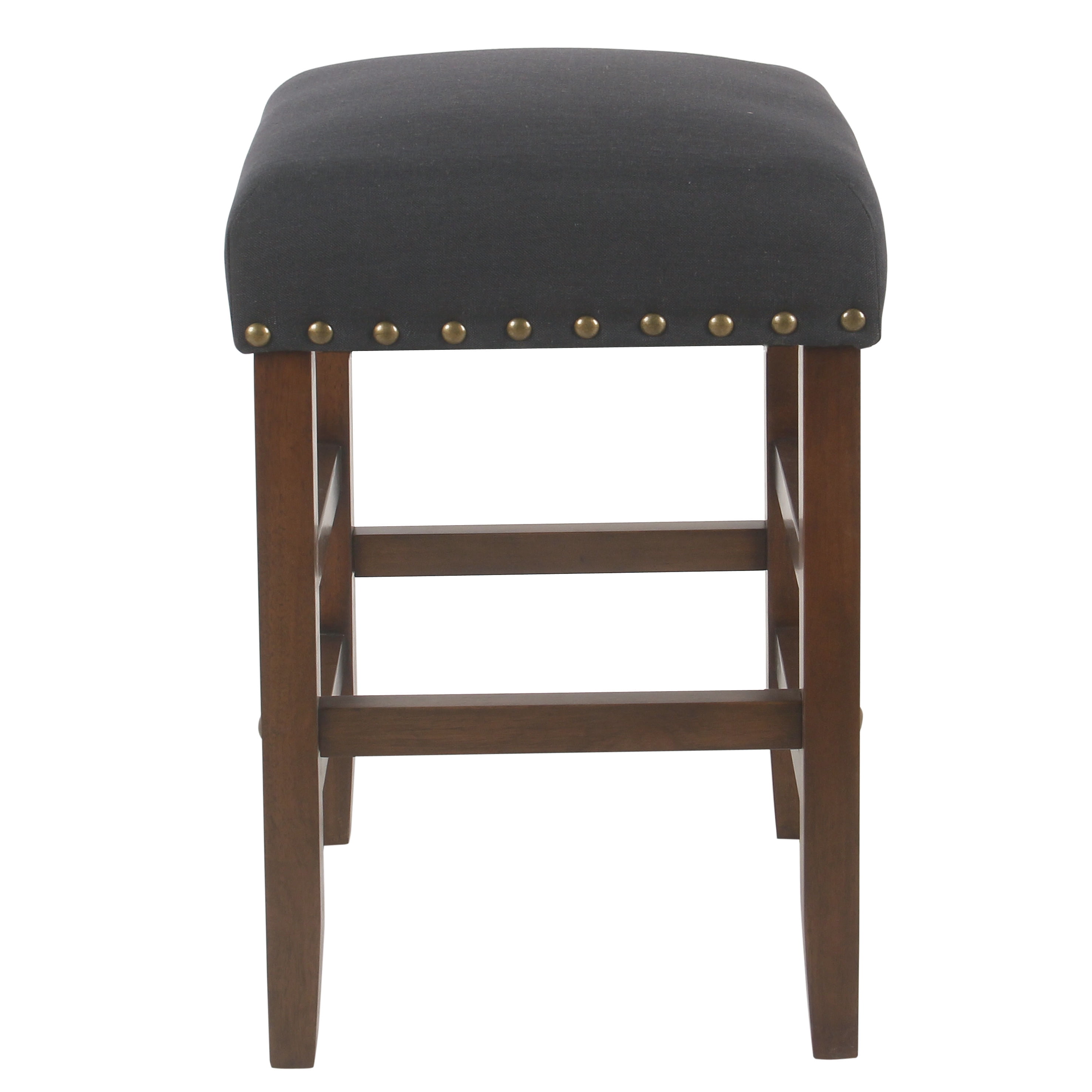 HomePop 24" Open Back Counter stool with nailheads, Multiple Colors