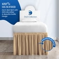 thumbnail image 4 of 52 Inch Drop Length Dorm Room Bed Skirt | Full XL Lightweight Ruffled Ruffled Dorm Bedskirt | College Dorm Bed Skirts | Microfiber Made | Taupe Solid, 4 of 7