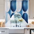 thumbnail image 4 of Abstract Gradient Swag Curtain Valance for Windows, White Blue Stitching Gradient Window Treatments Short Swag Topper for Kitchen Windows Bathroom Bedroom, 36"x36", 4 of 8