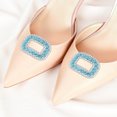 thumbnail image 2 of Unique Bargains 2 Pcs Shoe Accessories Fashionable Square with Detachable Clip Shoe Decorations Silver Tone, Blue, 2 of 6