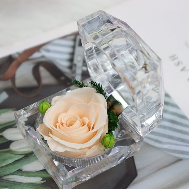 Eternal Flower Finished Rose Tanabata Valentine's Day Acrylic Rose Ring Box