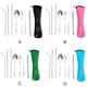 thumbnail image 4 of Kearding Juego de 7 Uds. De vajilla portátil impresa de acero inoxidable, cuchara, tenedor, cuchillo para carne, juego de palillos, cubiertos de viaje, Type7 NO7 Kearding HA003963-02, 4 of 6