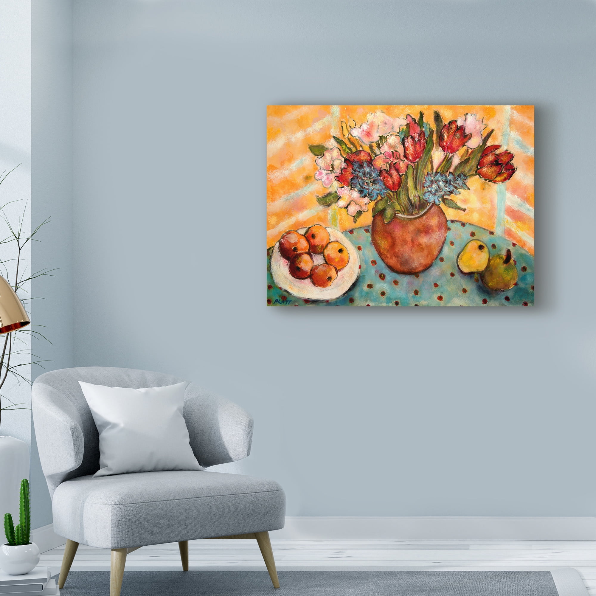 Apples And Flowers' Canvas Art by Lorraine Platt