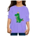 thumbnail image 4 of Ulitacool Tops For Girls Christmas Long Sleeve Dinosaur Pattern O Neck Xmas Tee 5-6 Years Purple, 4 of 4
