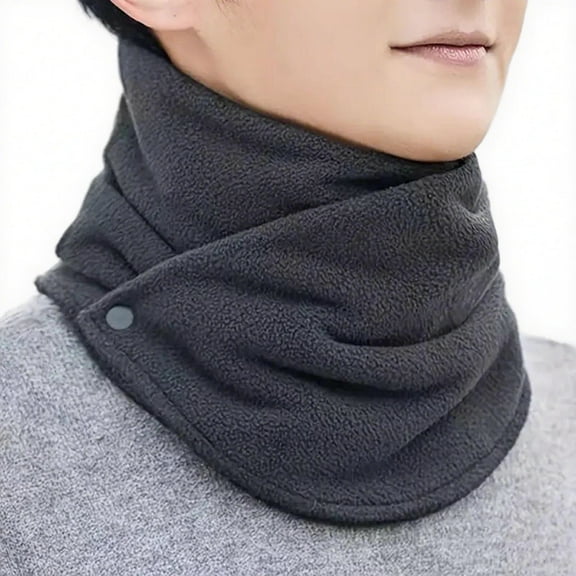 snilers Neck Gaiter Woman Fall Winter Thickened Warm Fleece Neck Warmer Trendy Double Buttons Windproof Neck Scarf for Skiing Cycling Riding