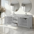 thumbnail image 2 of Vanity Art 72" Double Sink Bathroom Vanity Cabinet, Freestanding Storage Cabinet with Engineered Marble Top, Undermount Sinks, Drawer, and Shelve, 2 of 8