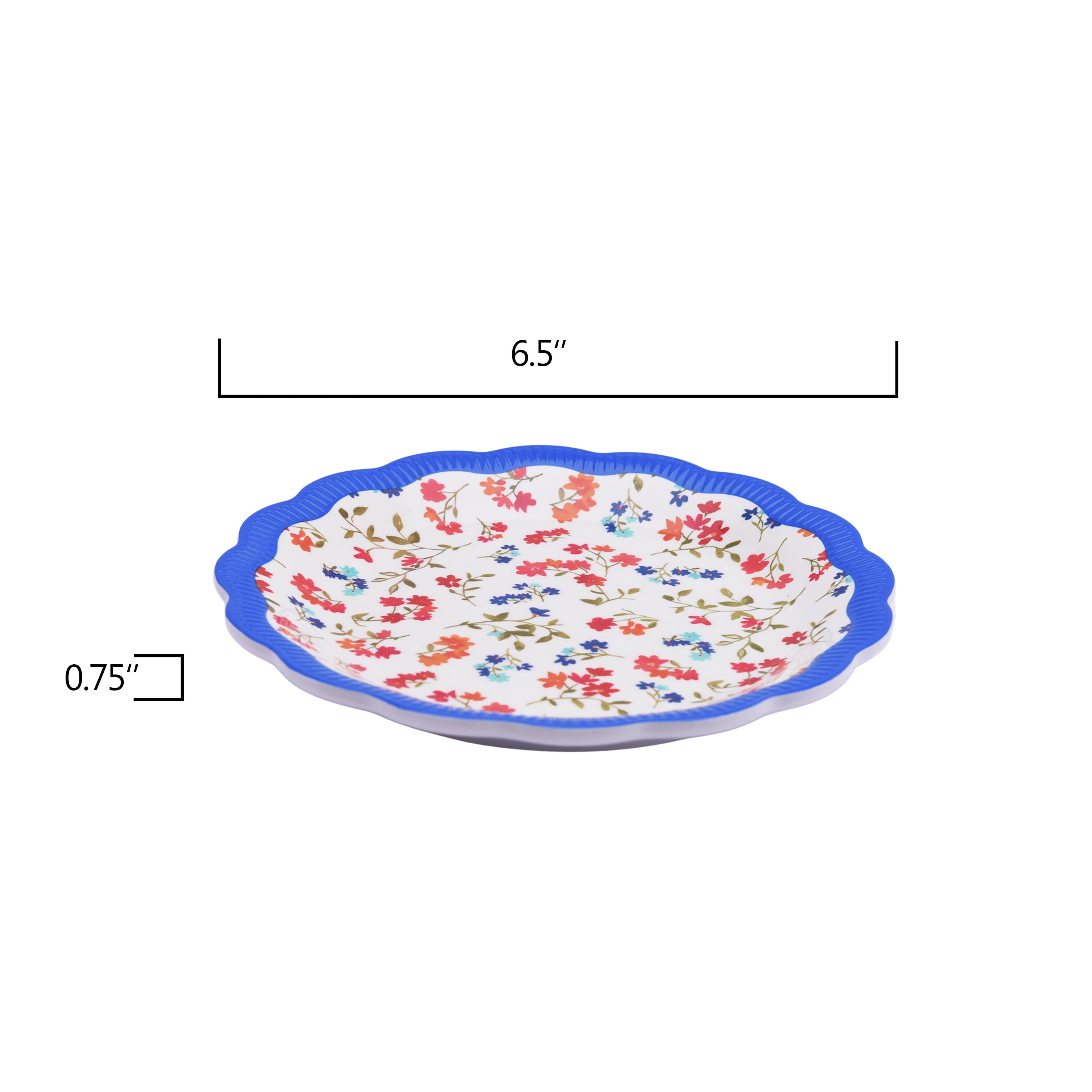 The Pioneer Woman Vintage Ditsy Melamine Appetizer Plate, Cobalt