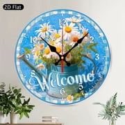 African American Love Art Round Wall Clock Celebrate Black History Silent Non-Ticking Home Decor