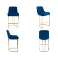 thumbnail image 5 of Dayalane Counter Height Bar Stools Set of 2, Velvet Upholstered Kitchen Barstools with Back and Gold Base, 26 " Modern Elegant Island Chairs for Restaurant Bar Dining Room, Navy, 5 of 9