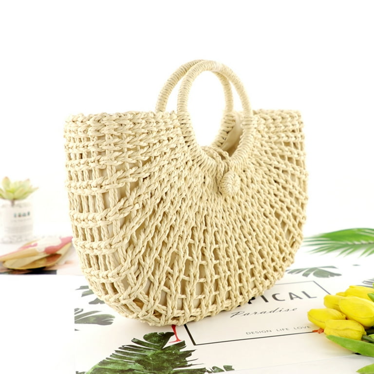 Summer Life Woven Straw Beach Bag