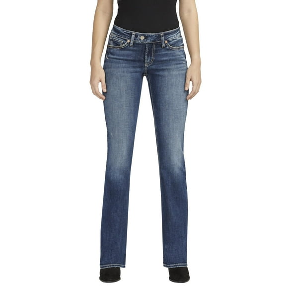 Silver Jeans Co. Women's Tuesday Low Rise Slim Bootcut Jeans, Med Wash SCV305, 33W x 31L
