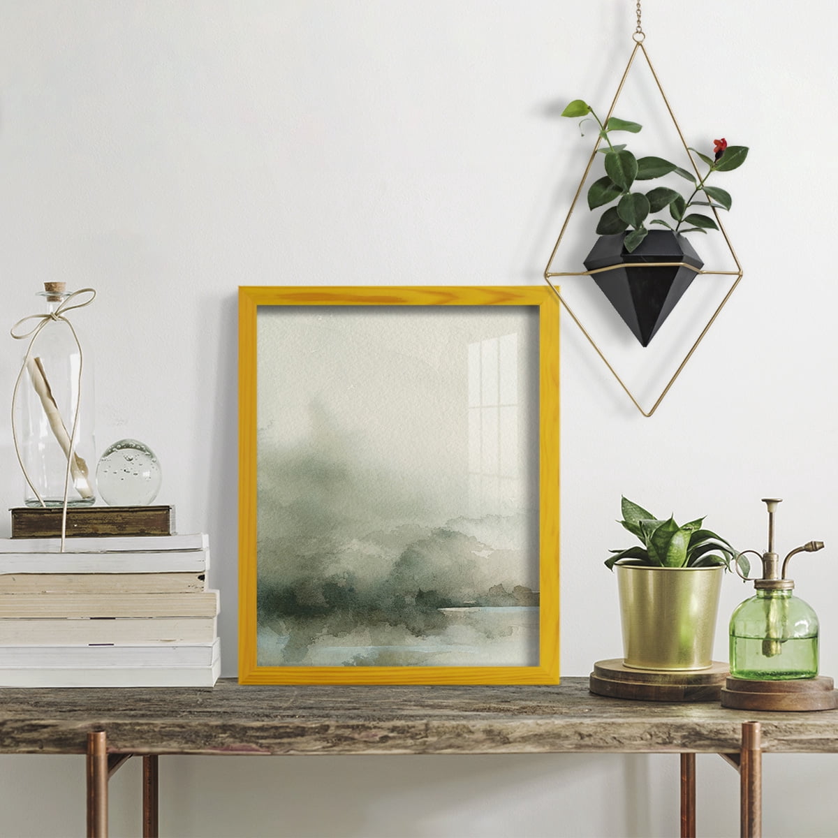 Heavy Fog I - Framed Print w/glass - Sunflower Yellow