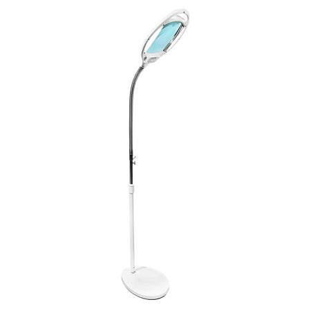 Ultra Bright Magnifying Light - 42 LED Illuminated Floor Magnifying Lamp Light - 3 Diopter 1.75x Magnification - Gooseneck - White