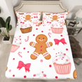 thumbnail image 2 of Manfei Cute Bow Tie Bed Sheets,Brown Gingerbread Man King Sheets,Sweet Cake Dessert Sheet Set For Teens,Super Cozy Room Decor,4-Piece, 2 of 7