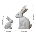 thumbnail image 5 of Easters Rabbit Statue Set of 2 Cute Wooden Bunnies Figurines Decors for Living Room or Bedroom Desktop Display Ornaments, 5 of 11