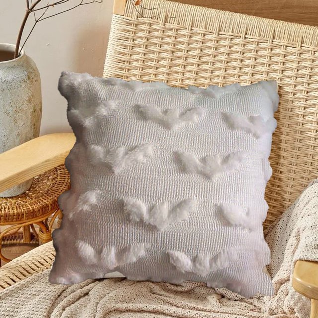 Funda de Almohada con Estampado de Murciélagos para Halloween, 45X45 Cm | Material: Poliéster | Cierre de Cremallera | Uso Interior y Exterior | Decoración de Halloween | Blanca | 1 Unidad