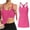 Hot Pink, variant on TIANZEN Ribbed Workout Tank Tops For Women With Built In Bra Tight Racerback Neck Athletic Top Shirt Sleeveless 2xl Top for Women Crop Top Set