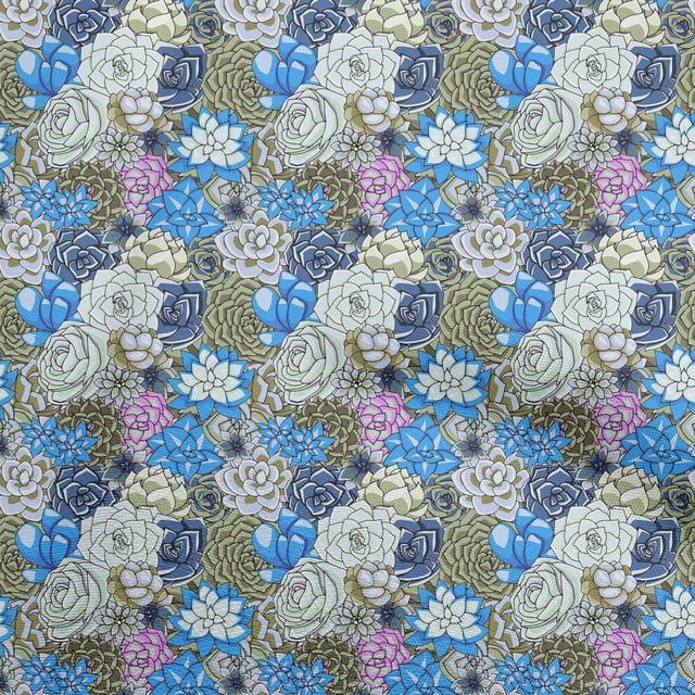 oneOone Polyester Lycra Vert Olive Tissu Floral Robe Tissu Tissu Imprimé par la Cour 56 Pouces de Large