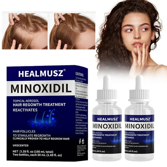 2 Pack Minoxidil 5% Hair Regrowth Treatment for Men & Women | Extra Strength Topical Solution with Droppers | 50mL x 2 | Precision Scalp Applicator