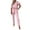 Pink, variant on UYISJ Women's 2 Piece Outfits Deep V Neck Short Sleeve Jumpsuits Long Pant Romper Lounge Jogger Set with Pockets L