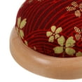 thumbnail image 4 of Unique Bargains Coussin à Épingles Base en Bois Style Japonais Coussin Rond, Rouge Foncé, 4 of 5
