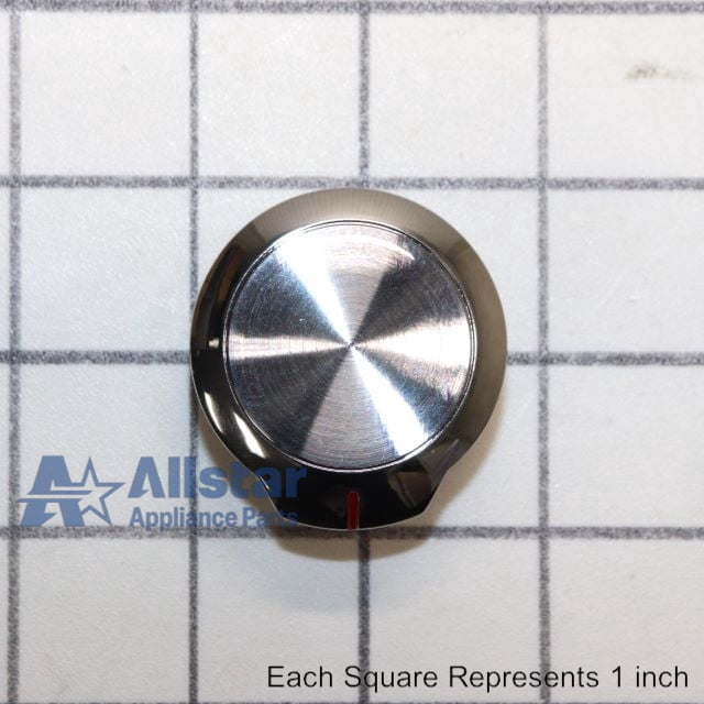 Whirlpool WPW10545849 OEM Range Top Burner Knob, Stainless Steel