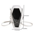thumbnail image 2 of Bolso cruzado para mujer con forma de ataúd bolso de teléfono de PU de PVC bolso de compras transparente gótico, 2 of 9