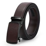 WHIPPY Men's Ratchet Belt, Leather Dress Belt for Men, Adjustable Trim to Fit
