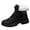 Black, variant on Kid Girls Boots Keep Warm Wedge Boots Thick Bottom Casual Fashion Round Head Fall and Winter Shoes for Girls Black Size 6
