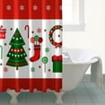 thumbnail image 4 of Shower Curtain for Bathroom Red Green Winter Rustic Tree Merry Xmas Shower Curtains Durable Vintage Bath Curtain Hooks Included,72x72Inch, 4 of 5