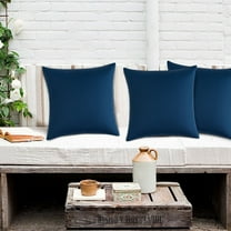 Waterproof Outdoor Pillow Cover for Patio Furniture - Weather Resistant Cushion Protector for Garden Poolside Lounge Chair(Deep Blue)