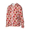 thumbnail image 2 of Daiia Strawberries UPF 50+ Sun Protection Hoodie Jacket Lightweight Long Sleeve Sun Shirt for Women Men with Pocket Hiking Outdoor-X-Large, 2 of 9