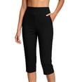 thumbnail image 2 of Zulora Women's High Waisted Capri Yoga Pants with Side Pockets Stretchy Slim Fit Cropped Leggings for Women Quick Dry Comfortable for Running Jogging Pilates Workout and Everyday Casual Wear, 2 of 8