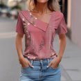 thumbnail image 2 of Birdeem Chemise Imprimée pour Femmes Printemps/été Manches Courtes T-Shirt Décontracté à Boutons, 2 of 12