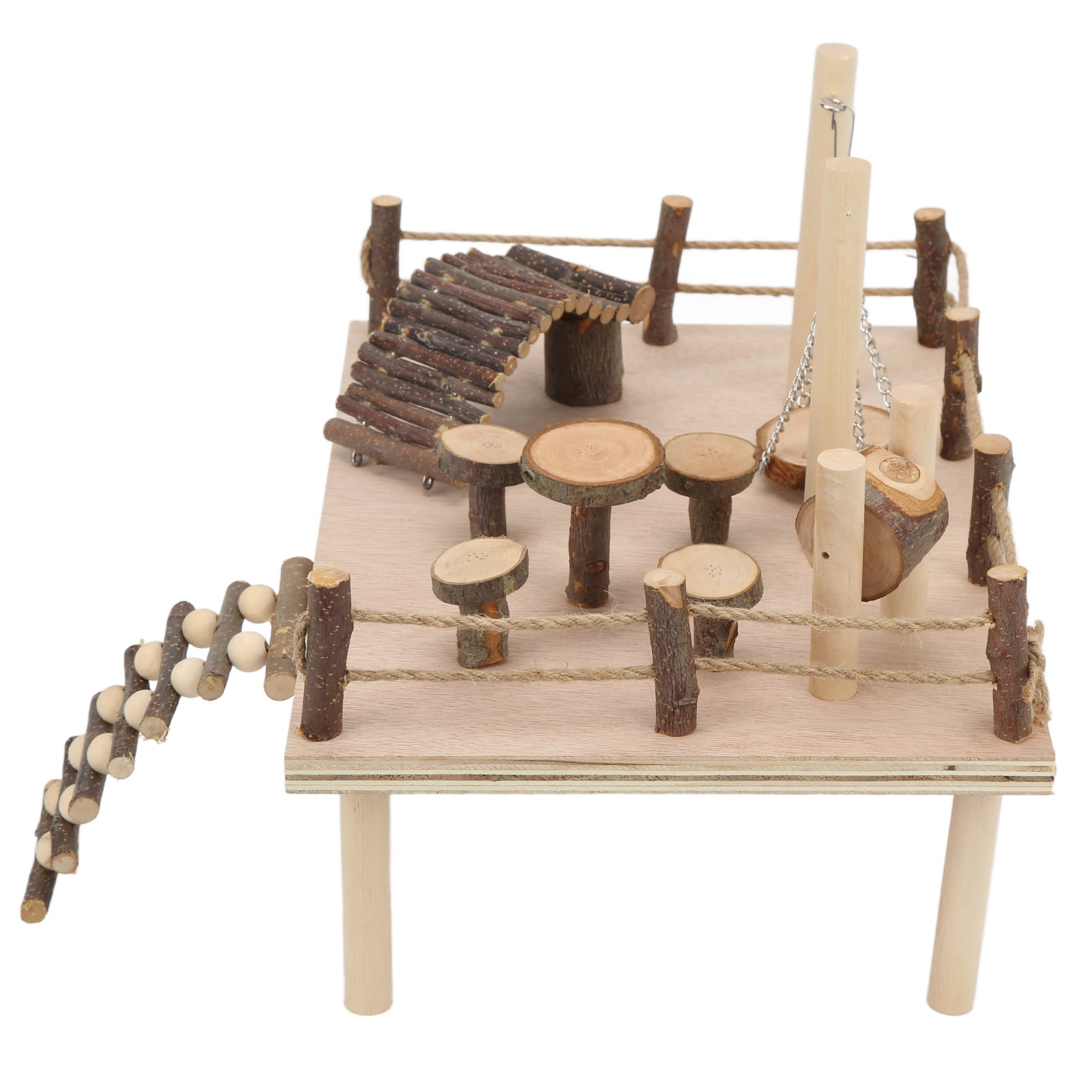 M Buder Hamster Natural Wooden Living Climbing System, Apple Wood Playground Set for Small Pets, 14.96 inches / 38.00 cm